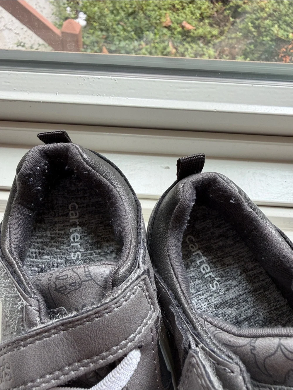 Carters Toddler Gray Velcro Sneakers with White Accents
